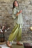 Nonni Gingham Poet Blouse Olive